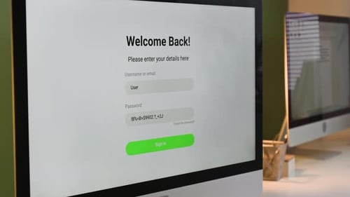 Person Entering Password for Online Banking