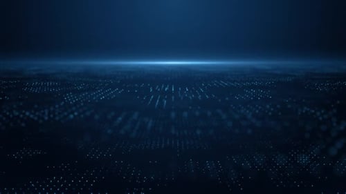 Futuristic Blue Digital Particle Grid Animated Background Loop