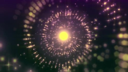 Dynamic Sparkling Light Particles Tunnel Abstract Background