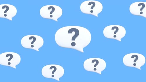 Animated 3D Speech Bubbles With Question Mark for Presentations and Marketing.