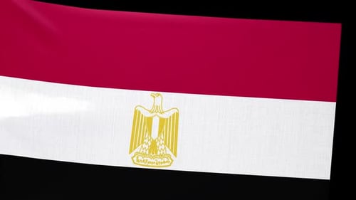 Waving Egyptian Flag with Alpha Channel