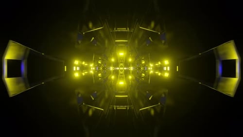 Geometric Cyberpunk Tunnel Loop with Neon Lights