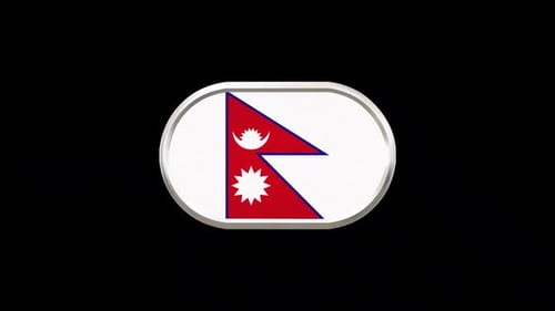 Rotating 3D Nepal Flag Badge Animation