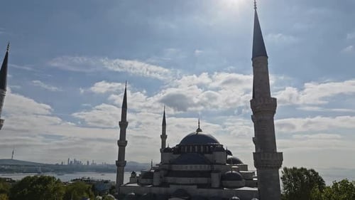 Istanbul Historical Peninsula Hagia Sophia and Sultan Ahmet Grand Mosques Aerial View 3