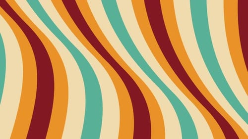 Animated Retro Style Wavy Stripes Background Loop