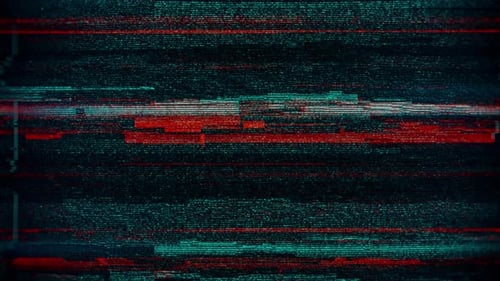 Glitch TV Noise with Red and Blue Digital Interference Lines