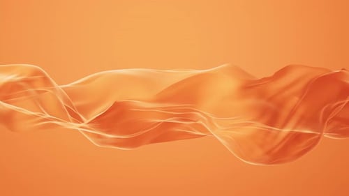 Smooth Flowing Abstract Orange Fabric Background Animation