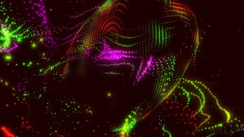 Abstract Glowing Particle Sphere Dynamic Animation