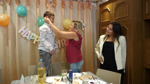 Family Celebrates Child's Birthday at Home