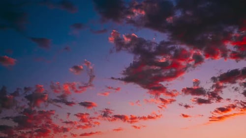 Golden Clouds Time Lapse in the Sunset Sky