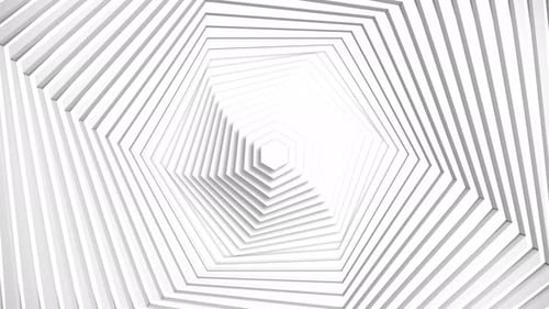 Seamless White Hexagon Tunnel Loop Background