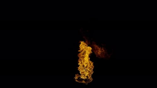 Collection Ignite : de grandes flammes jaillissent d'une base avant de s'estomper sur un fond sombre filmé en 4K