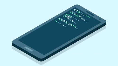 Isometric smartphone animation. Simple flat isometric phone. Smartphone device isometric technology