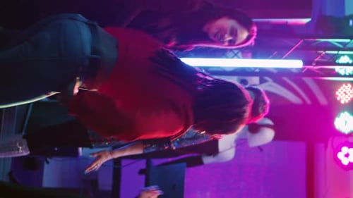 Vertical Video Group of Friends Partying Together