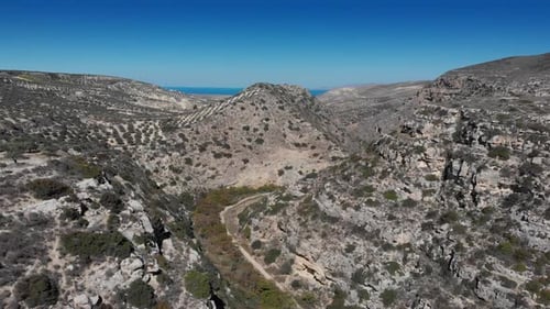 Mountain landscape and Greek Island