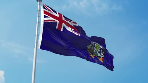 South Georgia And The South Sandwich Islands Realistic Flag