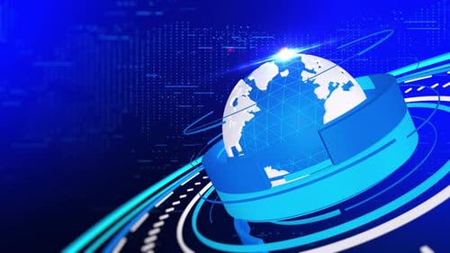 3D Globe News-Hintergrund Blau V4