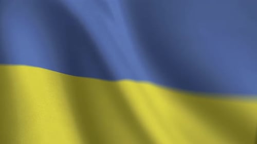 Realistic Waving Flag of Ukraine Seamless Loop