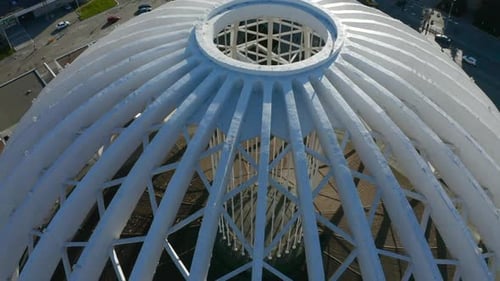 Top view of white domed structure