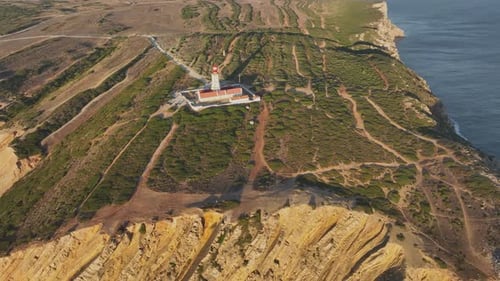 Lighthouse on Cabo Espichel Cape Espichel on Atlantic Ocean
