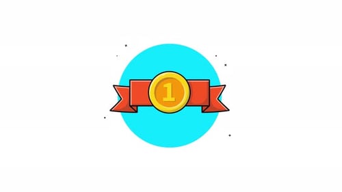 4k Gold Badge Award Animation Video