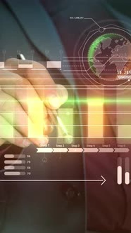 Businessman Works with Stock Instruments Augmented Reality