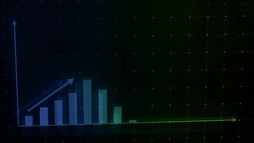 Blue Green Business Graph Chart Animation