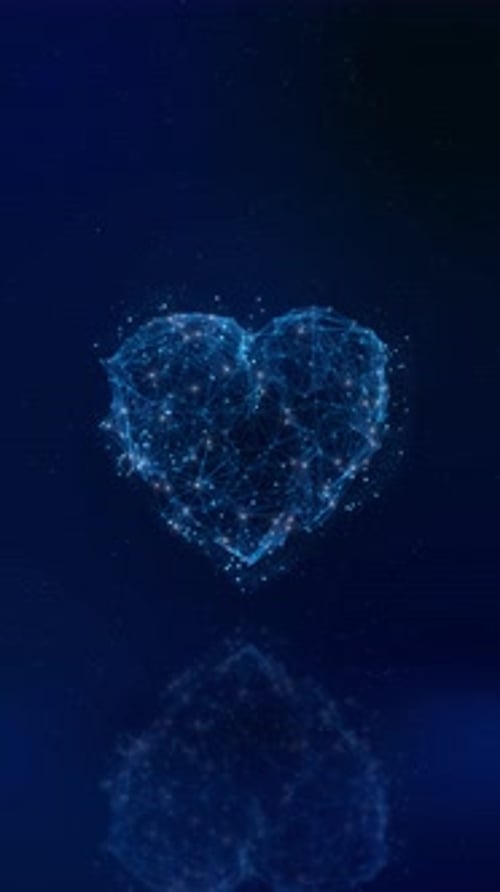 Futuristic Digital Heart Plexus Animation Loop