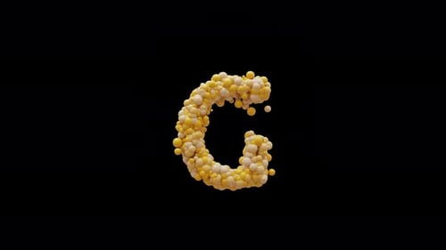 Fluid Yellow Cream Spheres Morphing into Letter G Reveal