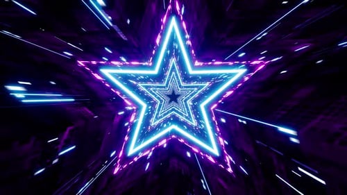 Cyber Neon Star Light Tunnel