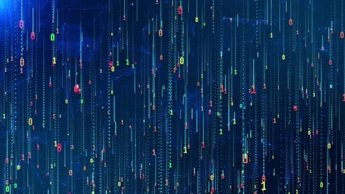 Código de matriz que cae, código digital de computadora, lluvia, fondo de lluvia, código binario de matriz digital de alta tecnología que cae