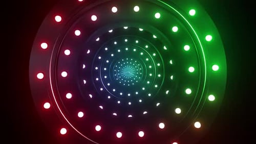 4 K Colored Radial Light Tunnel