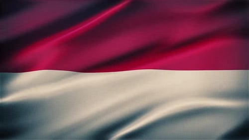 Seamless Realistic Waving Red and White Flag Loop