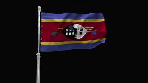 Waving Eswatini Flag Realistic 3D Animation