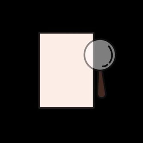 Flat Design Document Analysis with Magnifying Glass Animation