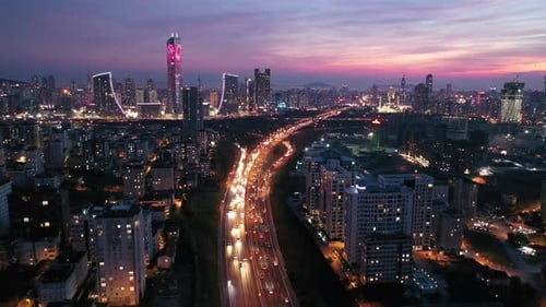 Highway Traffic at Night Hours