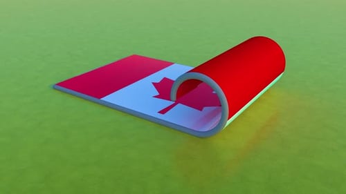 Realistic Canadian Flag Unfurling Animation Reveal