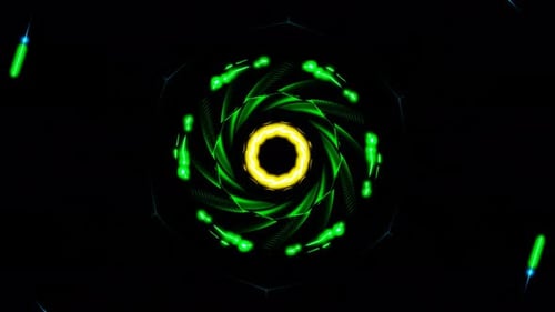 abstract background slow colorful glow ring in dark vj loop
