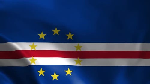 Cape Verde National Flag Realistic Waving Animation