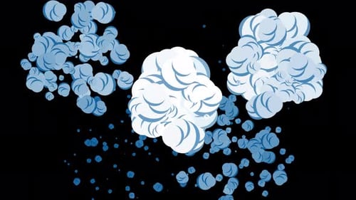 Smoke 2d Cartoon FX 4K Elements. Smoke Elements. Cartoon Dust Wave. Explosion shockwave.