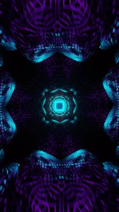 Vertikales Video abstrakter Formübergänge mit leuchtendem Strobe-Rhythmus