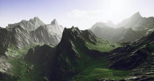 Majestic Mountain Landscape with Lush Greenery and Clear Sky During Daylight