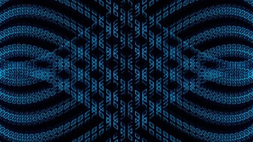 Blue Neon Movement On Endless Shape Background Vj Loop In 4K