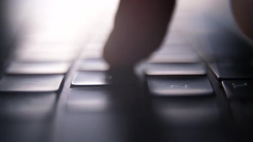 typing with macro hands on the keyboard slow and fast