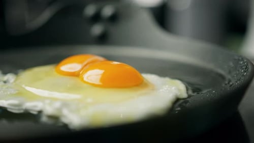 Two Eggs Fried in a Pan