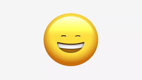 Animated 3D Emoji Face Smiling and Grinning