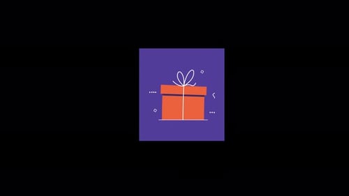 Animated Flat Design Gift Box for Celebrations