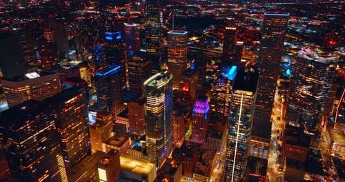 Spectacular modern high-rise buildings in downtown Houston, Texas, USA.