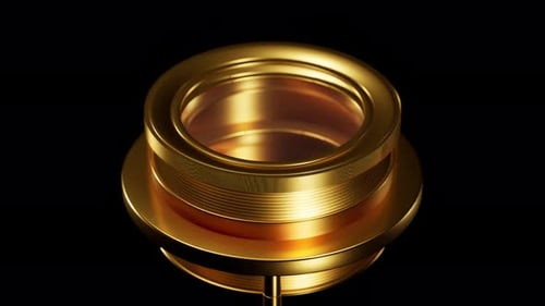 Golden Luxury Optical Device Rotation Animation