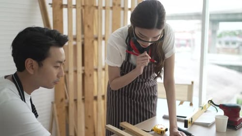 Carpenter work at workshop.